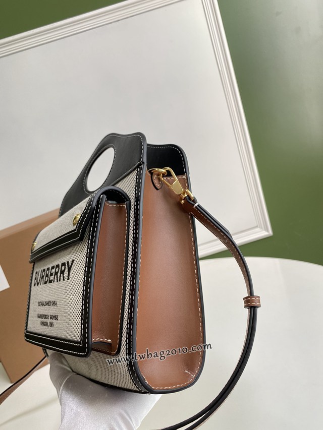 Burberry專門店新款小號撲克包 巴寶莉帆布托特包手提肩背女包 yxb1092